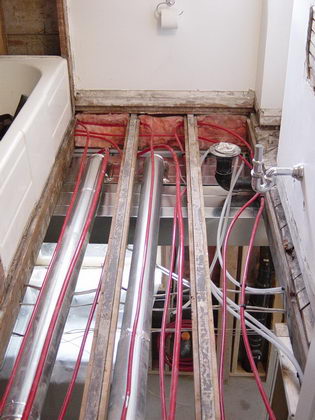 Renovation - In-Floor Heating Pipes